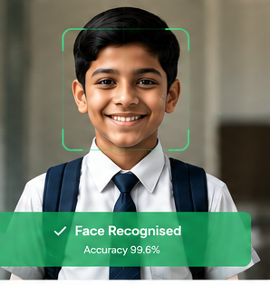 Student being recognised by the SAAPT AI attendance scanner